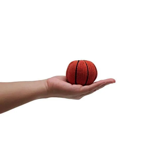 Basketball Knit Rattle - Organic Baby Toy