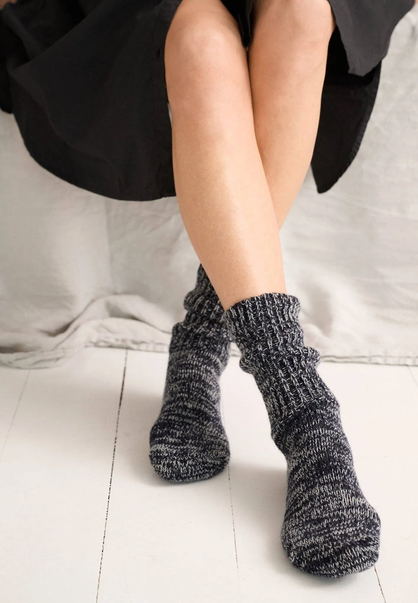 Boyfriend socks: Dark navy melange