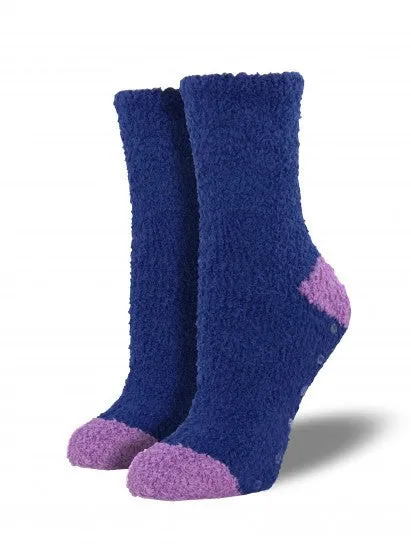Contrast Fuzzy Non-Skid Gripper Socks (Women's)