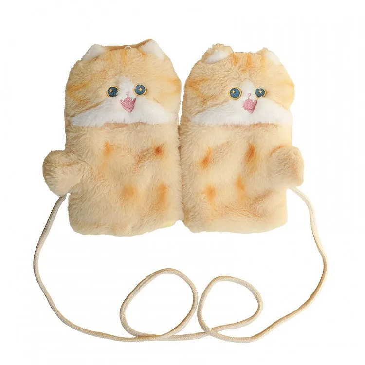 Creamy Yellow Cute Cat-shaped Gloves