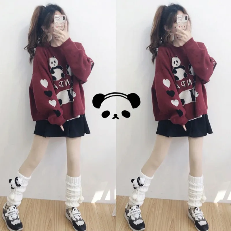 Cute Lolita Panda Hairball Socks