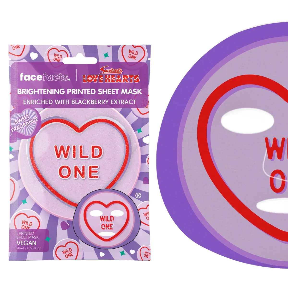 Face Facts Love Hearts Printed Sheet Mask Wild One