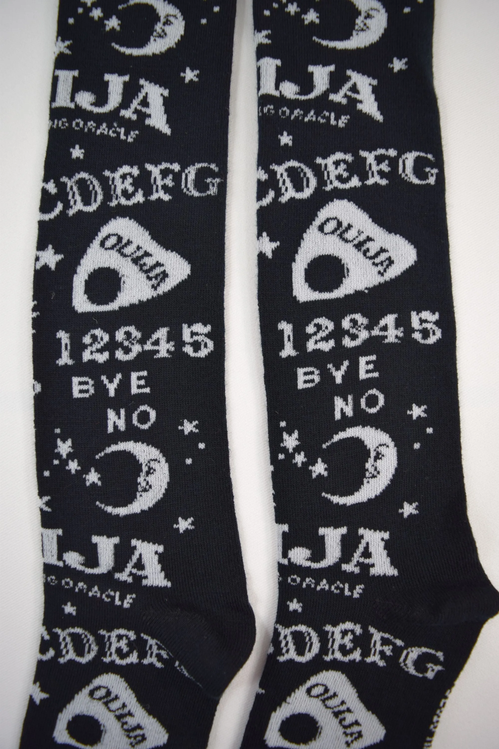 Gothic Girl Black Ouija Board Knee High Socks - Spirit Board black Socks