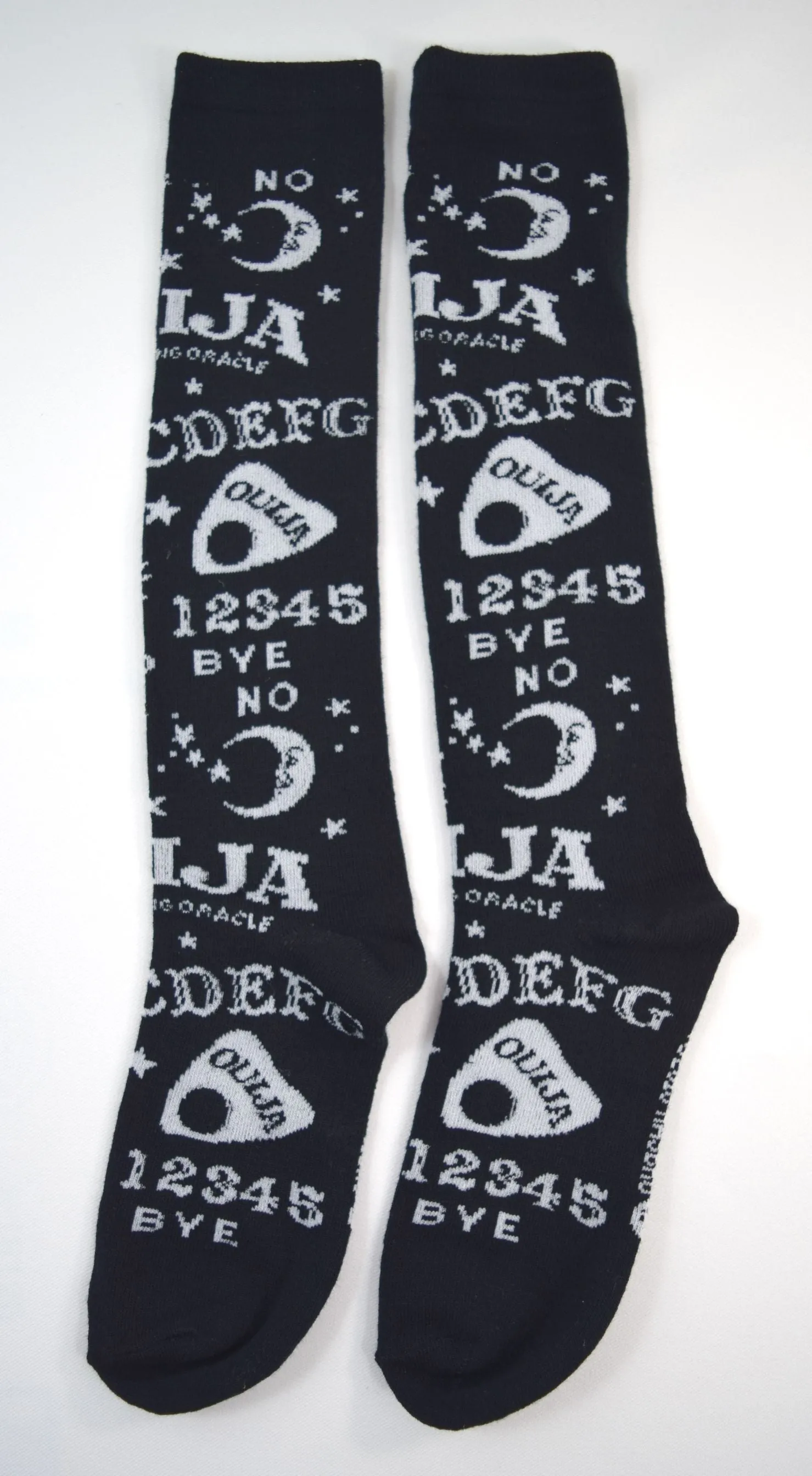 Gothic Girl Black Ouija Board Knee High Socks - Spirit Board black Socks