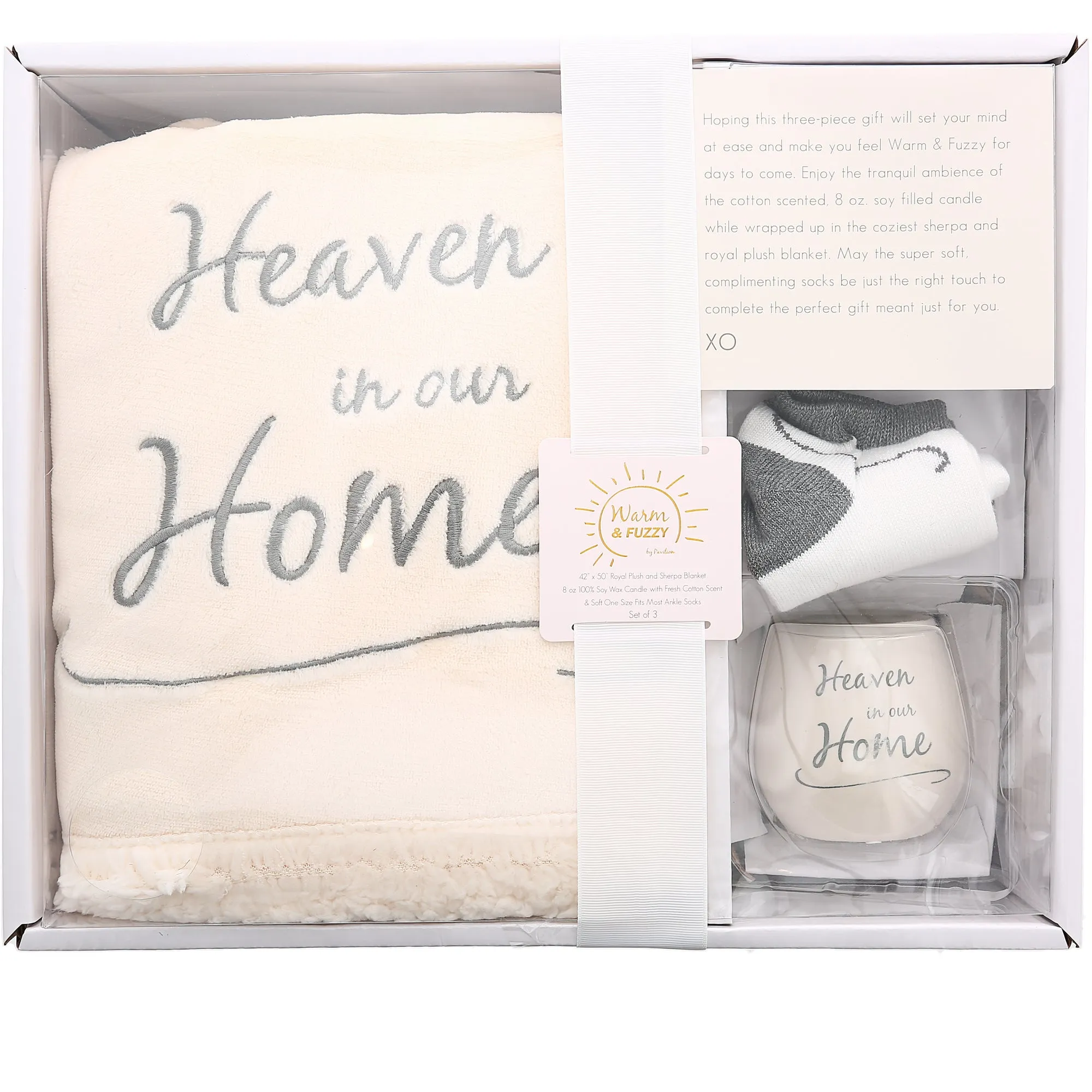Heaven 42" x 50" Sherpa Lined, Royal Plush Blanket Gift Set