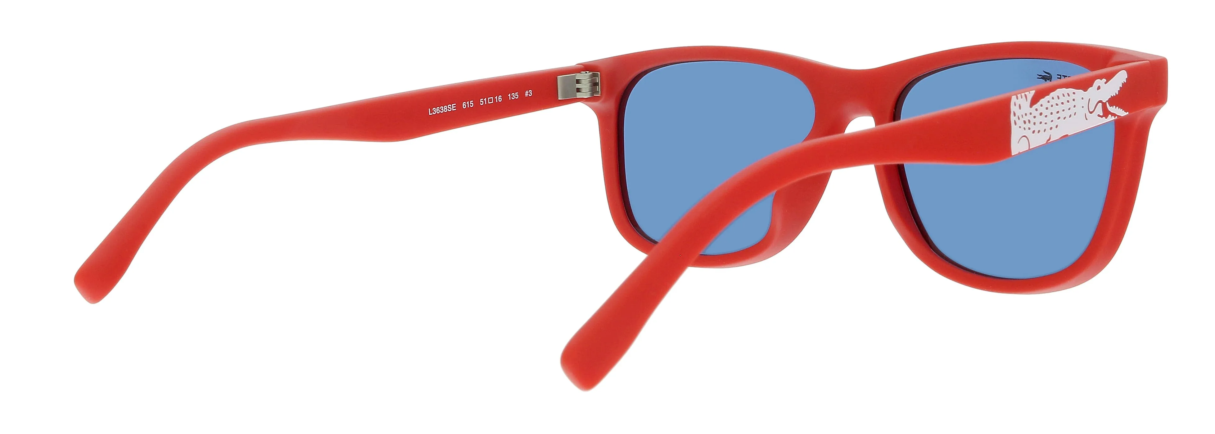 Lacoste L3638SE 615 Matte Red Rectangle Sunglasses