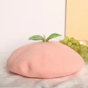 Peach Fuzzy Beret