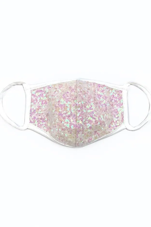 Pre-Order Pink Sparkle Sequin Printed Fashion Face Mask