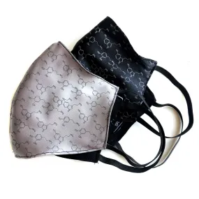 Serotonin & Dopamine Molecule Face Mask, adjustable fabric face cover